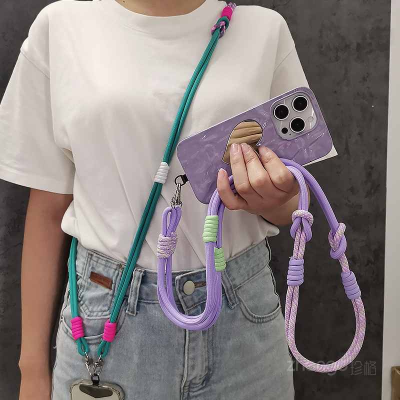 Crossbody Lanyard Neck Strap Case - Tali Tenun Selempang Tali Ponsel Panjang,