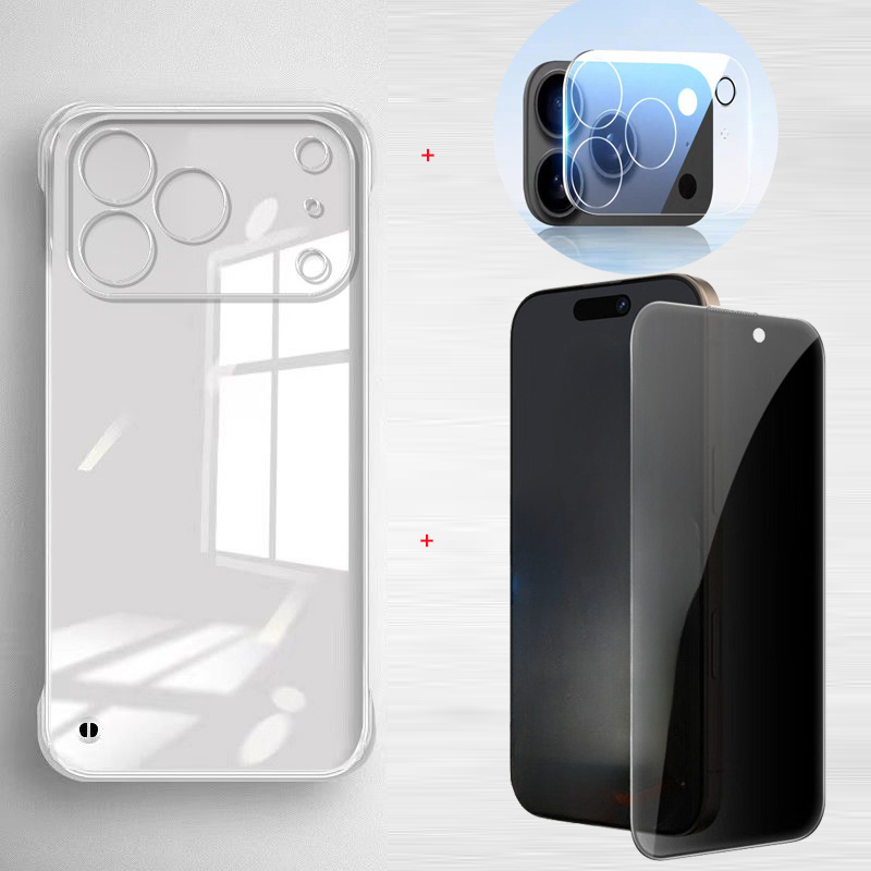 Anti Spy Privacy Glass Case - Pelindung Layar Privasi untuk iPhone 17