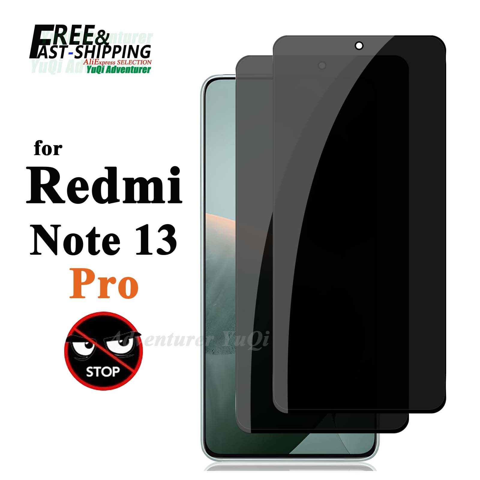 Anti Spy Privacy Glass Case - Pelindung layar Anti mata-mata untuk Redmi