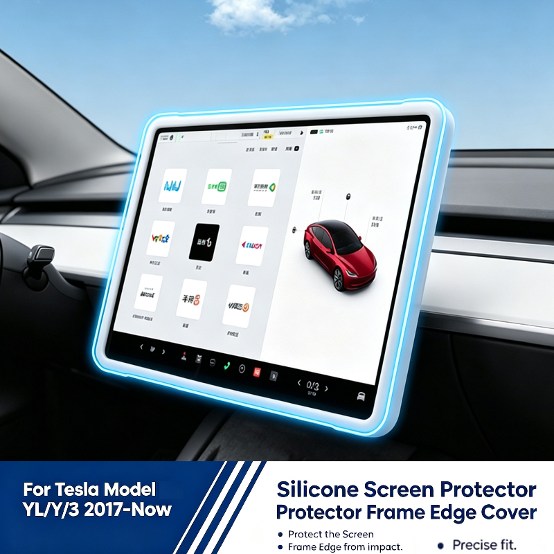 Screen Protectors - Bingkai Layar Silikon Mobil Untuk Tesla