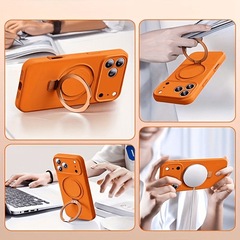 Casing Ponsel Silikon Cair den - Liquid Silicone Magnetic Phone Case ulasan dan harga