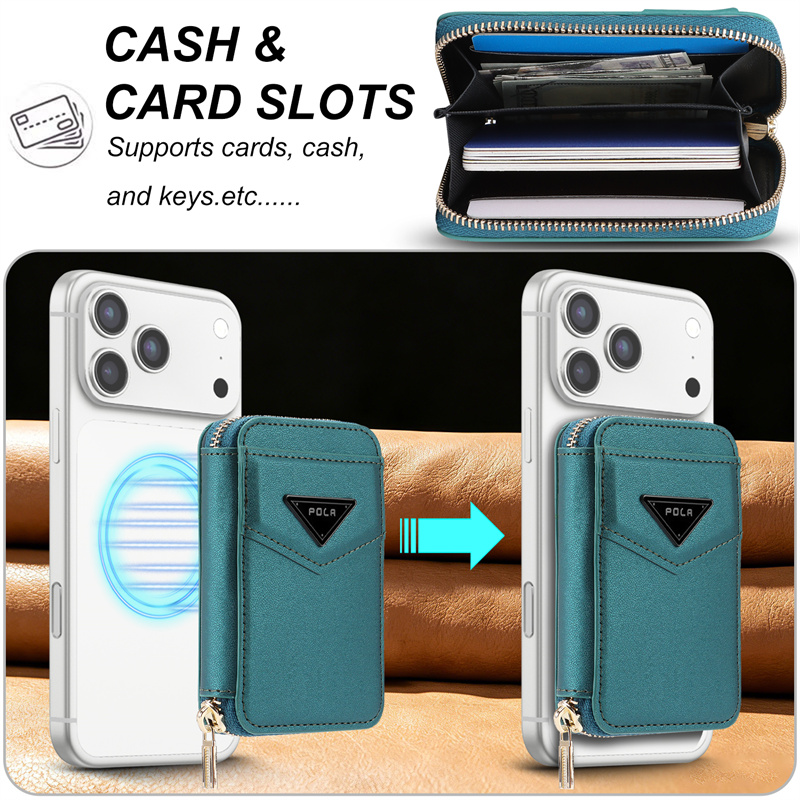 Dompet Resleting Tempat Kartu  - Leather Wallet Card Holder Phone Cover ulasan dan harga