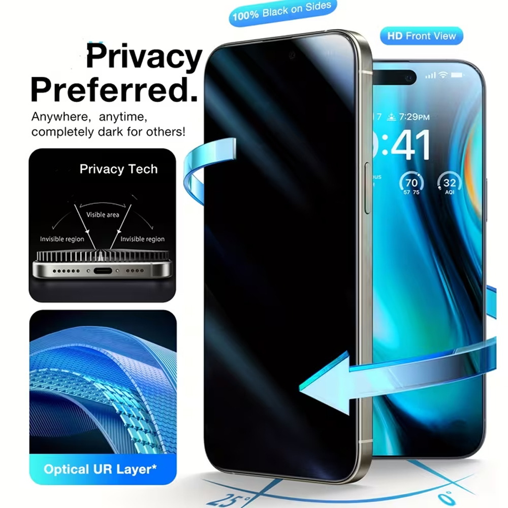 1-3PCS Kaca Tempered Anti-Spy  - Anti Peek Privacy Tempered Glass ulasan dan harga