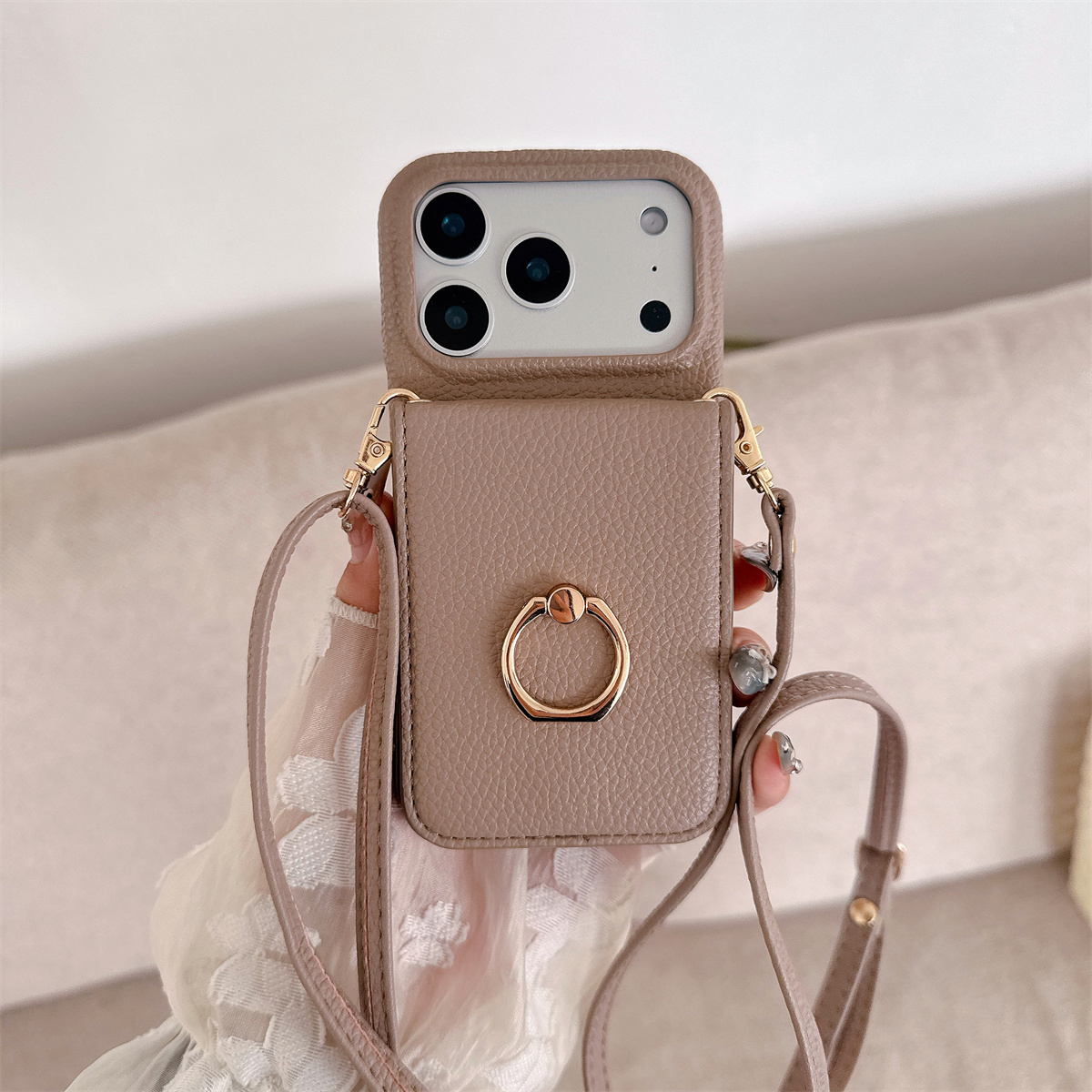 Tas Selempang dengan Tempat Ka - Leather Wallet Card Holder Phone Cover ulasan dan harga
