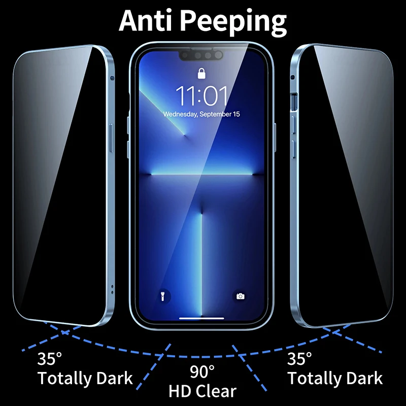 Casing Ponsel Magnetik Logam K - Anti Spy Privacy Glass Case ulasan dan harga