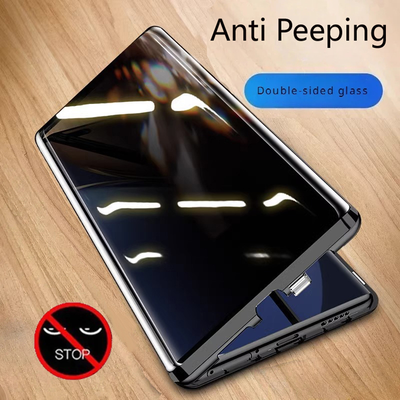 Casing ponsel logam kaca dua s - Anti Spy Privacy Glass Case ulasan dan harga
