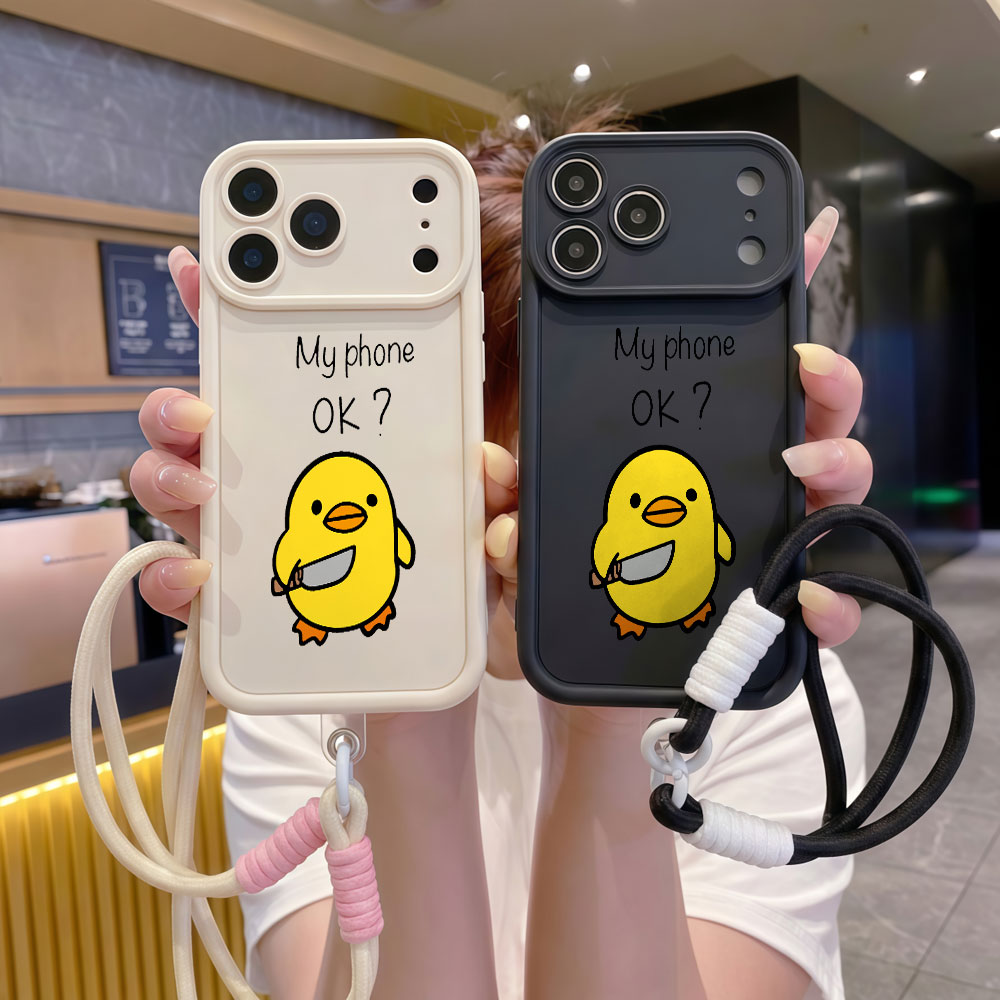 Casing Ponsel Tali Pergelangan - Cute Cartoon Wrist Strap Silicone Case ulasan dan harga