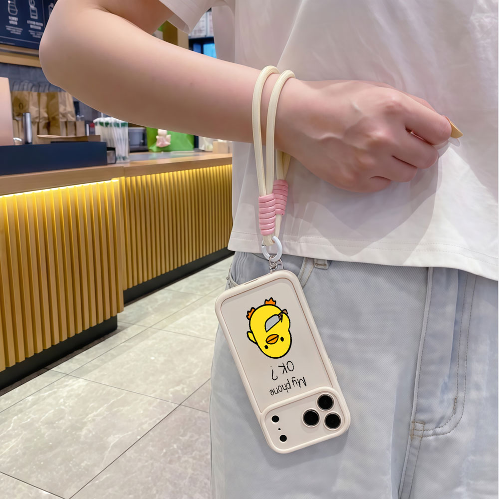 Casing Ponsel Tali Pergelangan - Cute Cartoon Wrist Strap Silicone Case ulasan dan harga