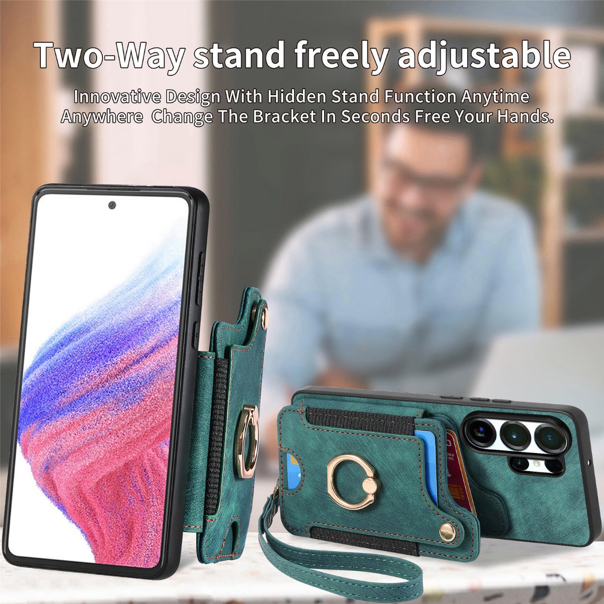 Casing Ponsel untuk Samsung S2 - Leather Wallet Card Holder Phone Cover ulasan dan harga