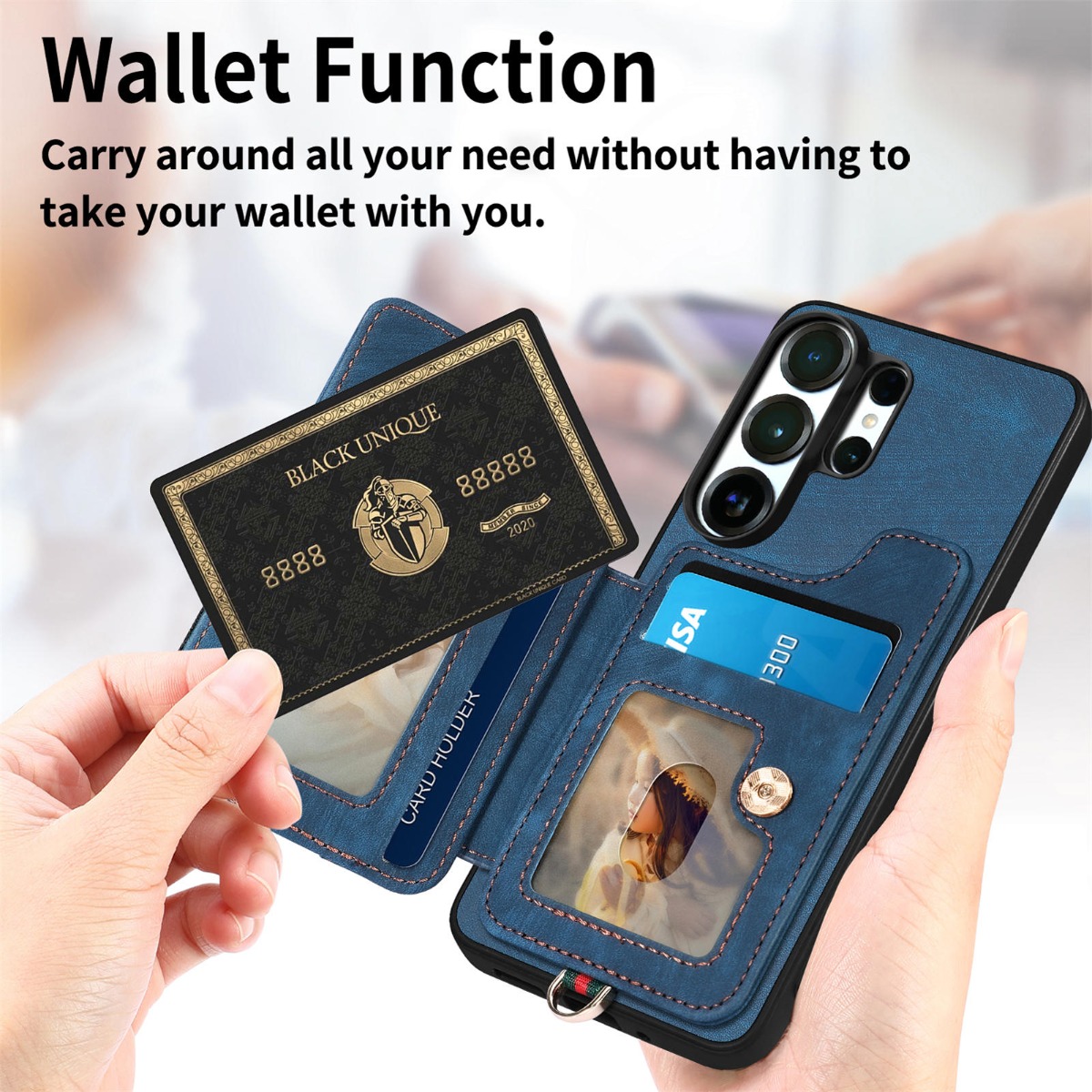 Casing Ponsel untuk Samsung S2 - Leather Wallet Card Holder Phone Cover ulasan dan harga