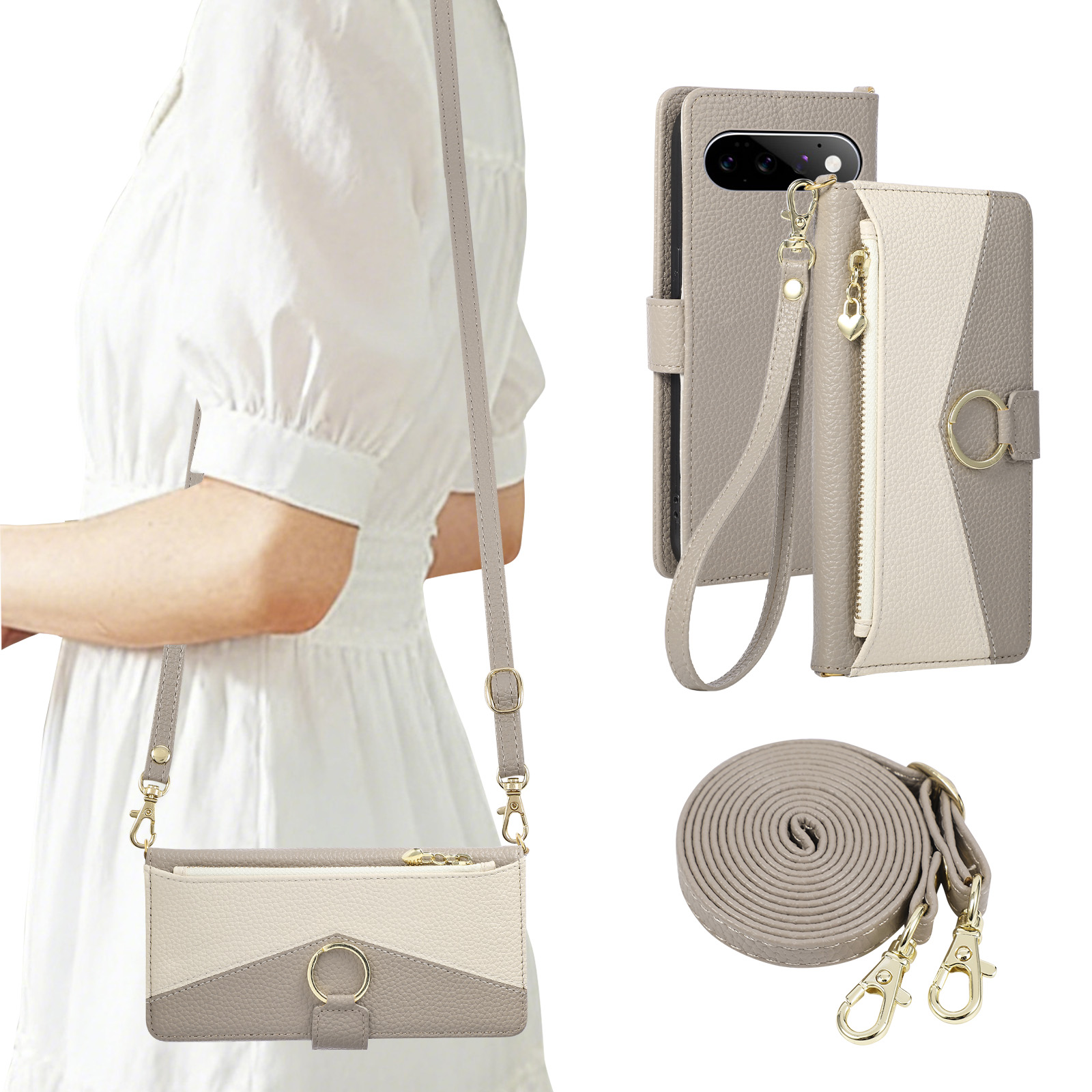 Casing Ponsel Kulit dengan Tal - Leather Wallet Card Holder Phone Cover ulasan dan harga