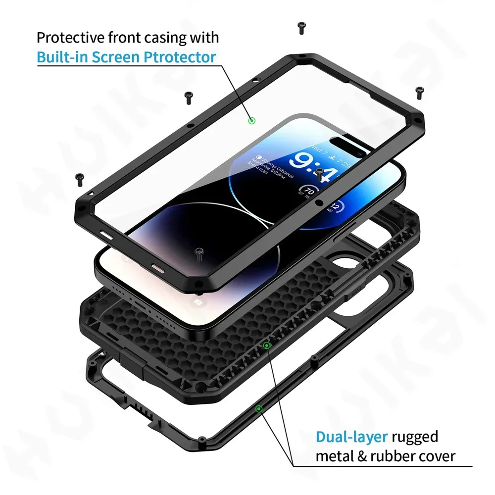 Casing pelindung HP, untuk iPh - Heavy Duty 360 Full Body Protective Case ulasan dan harga