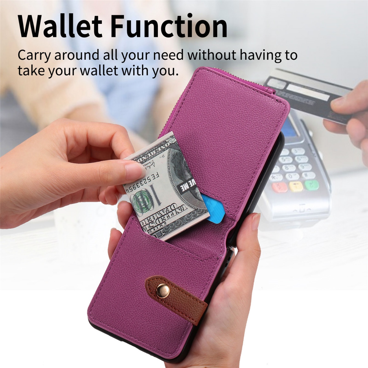 Casing Ponsel Tempat Kartu Mew - Leather Wallet Card Holder Phone Cover ulasan dan harga