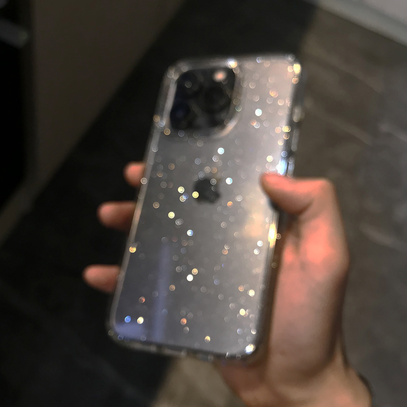 Casing Ponsel Glitter Sederhan - Clear Shockproof Bumper Case ulasan dan harga