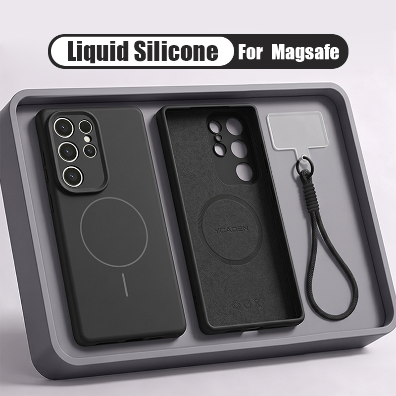 Casing Ponsel Tali Magnetik Si - Liquid Silicone Magnetic Phone Case ulasan dan harga